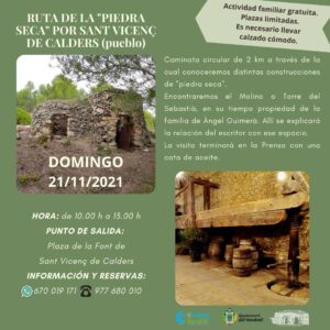 RUTA DE LA PEDRA SECA PER SANT VICENÇ DE CALDERS (poble) 29