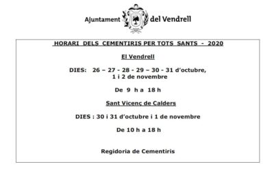 Horario y recomendaciones para poder garantizar la celebración de Todos los Santos de forma segura
