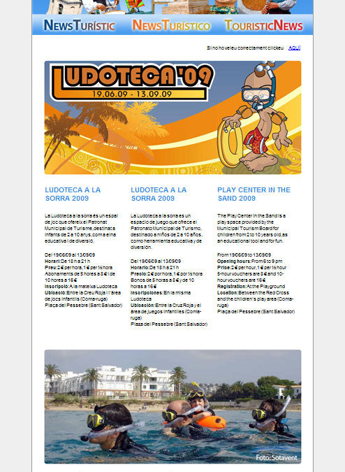 Tourism of El Vendrell pushes an electronic bulletin