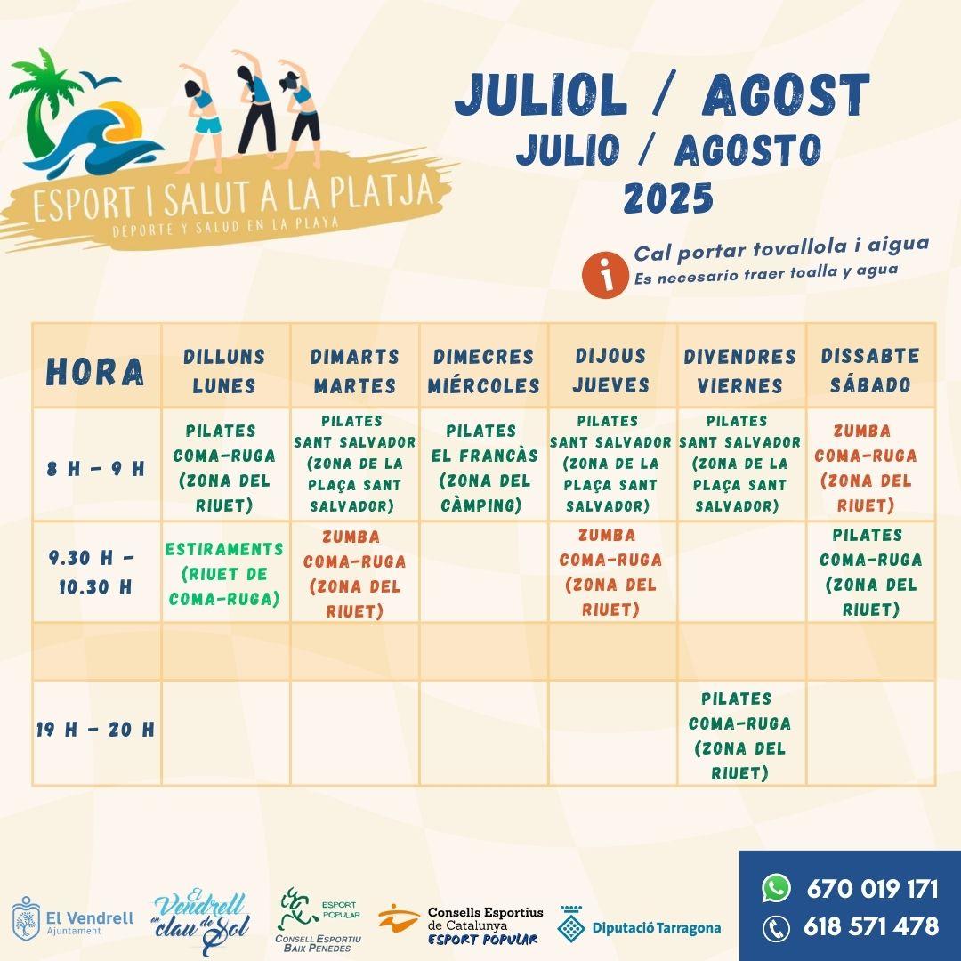 ESPORT I SALUT A LA PLATJA, Juliol i Agost 23