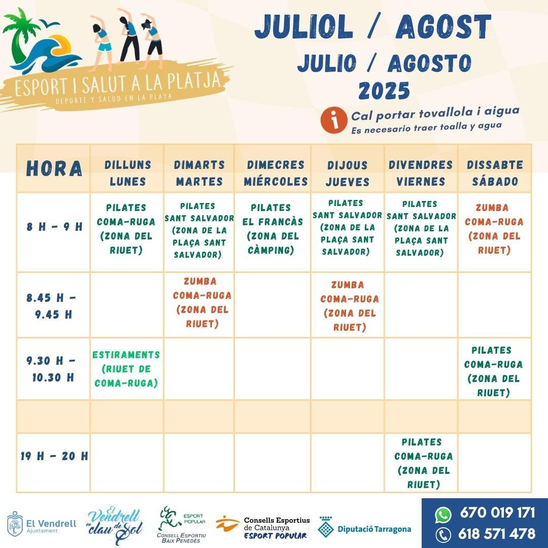 ESPORT I SALUT A LA PLATJA, Juliol i Agost 23