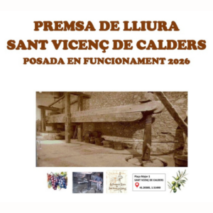 POSADA EN FUNCIONAMENT DE LA PREMSA DE LLIURE DE SANT VICENÇ DE CALDERS 30 POSADA EN FUNCIONAMENT DE LA PREMSA DE LLIURE DE SANT VICENÇ DE CALDERS 29